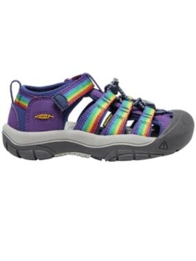 Keen Kids Newport Sandal with Rainbow Straps and Bungee Laces size 12 - unisex
